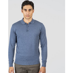 Double Ανδρική Μπλούζα Polo Κοντομάνικη Μπλε KNIT-8026