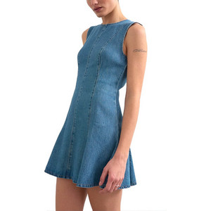 Topshop Lena Mini Καλοκαιρινό Καθημερινό Φόρεμα Τζιν Μπλε 31001023 Topshop Lena Mini Καλοκαιρινό Καθημερινό Φόρεμα Τζιν Μπλε 31001023