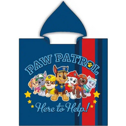 Borea Paw Patrol Παιδικό Πόντσο Θαλάσσης Microfiber Μπλε 55x110cm 034697097259
