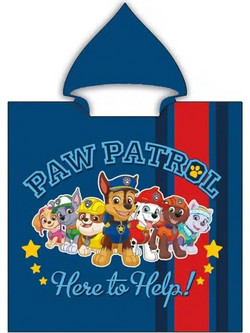 Borea Paw Patrol Παιδικό Πόντσο Θαλάσσης Microfiber Μπλε 55x110cm 034697097259