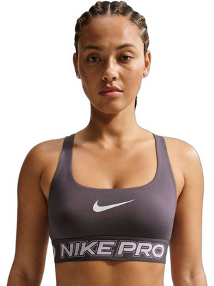 Nike Pro Dri-FIT Αθλητικό Μπουστάκι με Μέτρια Στήριξη Σοκολατί IF0214-036