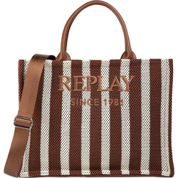 Replay Γυναικεία Τσάντα Χειρός Πλεκτή Καφέ FW3836.000.A2020C-X084