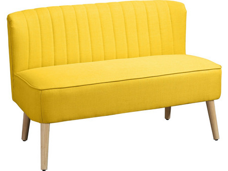 HOMCOM Διθέσιος Καναπές Κίτρινος 117x56x77cm 8056644377321