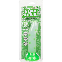 CalExotics Glow In The Dark Stick Leaf Dildo με Βεντούζα 15.25cm Πράσινο