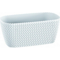 Prosperplast Splofy Case Γλάστρα Οβάλ Πλαστική Λευκή 29.7x14.5x13.3cm DSPC300-S449