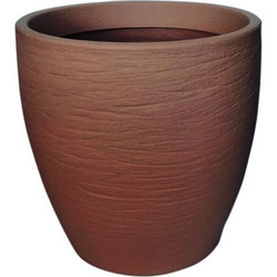 Plastona Nemesis Rock Γλάστρα Στρογγυλή Πλαστική Καφέ 60x60cm 030.NEMESIS60BR