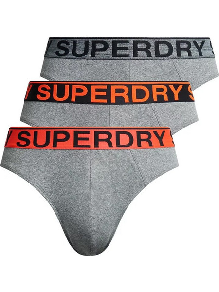 Superdry Ανδρικά Σλιπ Βαμβακερά Γκρι 3Pack M3110449A-4HK