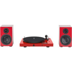 Pro-Ject Juke Box E1 HiFi Set Πικάπ με Ηχεία & Προενίσχυση Bluetooth Red + Ortofon OM5e