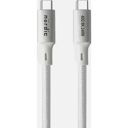 Nordic Braided Thunderbolt 4 USB-C to USB-C 240W 0.5m White 7350112517068