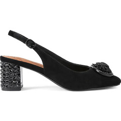 Kurt Geiger Γόβες Suede Slingback με Χοντρό Χαμηλό Τακούνι & Στρας Μαύρες 6008000209-00