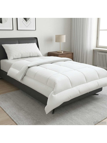vidaXL Πάπλωμα Μονό Μάλλινο 155x200 200gsm Λευκό 3440826