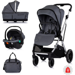 Chipolino Aurora Καρότσι Μωρού 3 σε 1 Charcoal