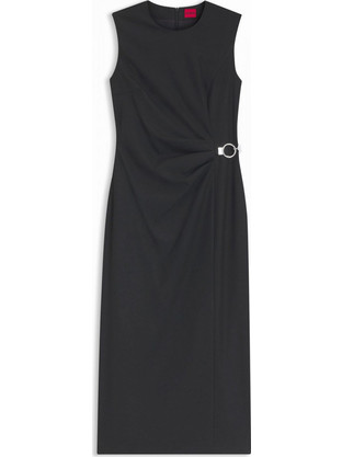 Hugo Boss Midi Βραδινό Φόρεμα Μαύρο 50564202-001