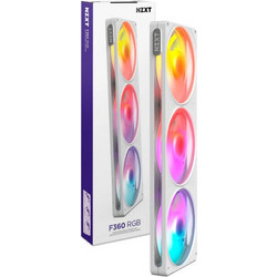 NZXT F360 Case Fan 120mm RGB με Σύνδεση 4-Pin PWM 3τμχ White
