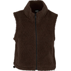 Urban Classics Γυναικεία Ζακέτα Fleece Κοντή με Φερμουάρ Σοκολατί TB7087-00075