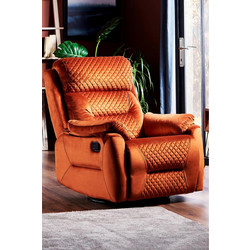 Stewe Home Πολυθρόνα Relax με Υποπόδιο Περιστρεφόμενη Ανακλινόμενη Πορτοκαλί STE-051314