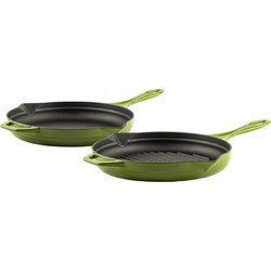 Hosse Kitchen Bamboo Σετ Τηγάνια Μαντεμένια με Αντικολλητική Επίστρωση Εμαγιέ 2τμχ HOSSE114