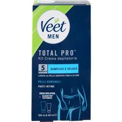 Veet Total Pro Ανδρικό Αποτριχωτικό Κιτ για Ευαίσθητες Επιδερμίδες