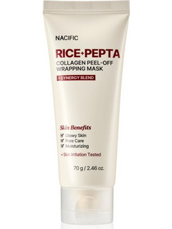 Nacific Rice & Pepta Collagen Peel-off Wrapping Κρεμώδης Μάσκα Προσώπου για Ενυδάτωση & Λάμψη 70gr