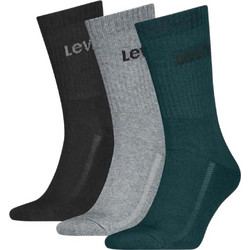 Levi's Ανδρικές Κάλτσες Ψηλές Μαύρες Γκρι Κυπαρισσί 3Pack 701239475-007