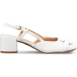 Envie Shoes Γόβες Slingback με Χοντρό Χαμηλό Τακούνι Λευκές E84-23423-33