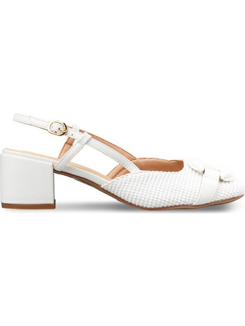 Envie Shoes Γόβες Slingback με Χοντρό Χαμηλό Τακούνι Λευκές E84-23423-33