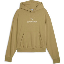 Puma Sweater with Hoodie Run CULTURE COLLECTIVE Ανδρικό Αθλητικό Φούτερ με Κουκούλα Χακί 636757-89