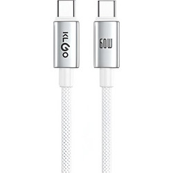 KLGO S-138 Braided USB-C to USB-C 60W 1m White