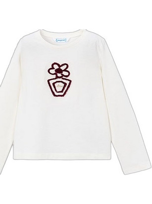 Mayoral Παιδικό T-Shirt Μακρυμάνικο Λευκό Καφέ 16-00178-051