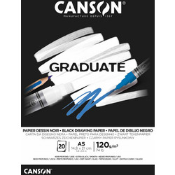 Canson Graduate Μπλοκ Σχεδίου A5 120gr/m² 20 Μαύρα Φύλλα