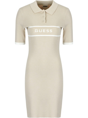 Guess Meissa Midi Καλοκαιρινό Καθημερινό Φόρεμα Μπεζ V6YK09-Z1168-A91D