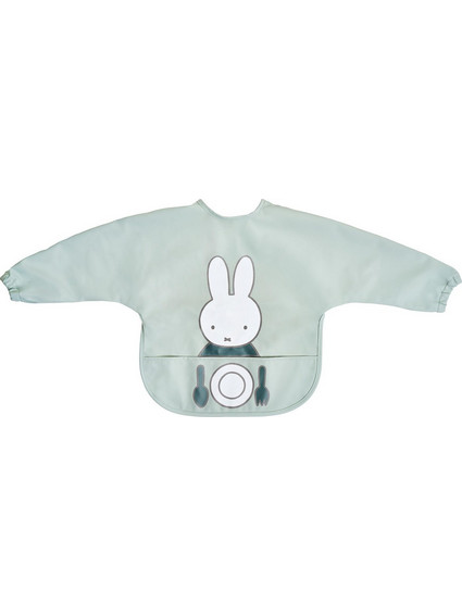 Miffy Koko Αδιάβροχη Σαλιάρα Ποδιά με Αυτοκόλλητο Τσέπη & Μανίκια 6m+ Πράσινο Mint