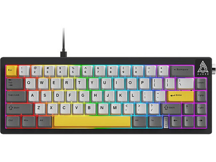 Ajazz ΑΚ650 Μηχανικό Gaming Πληκτρολόγιο 65% με Moon Yellow Διακόπτες RGB Black Grey Yellow