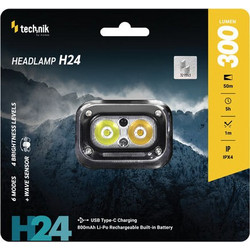 Technik H24 Επαναφορτιζόμενος Φακός Κεφαλής Led IPX4 300lm