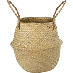 Globostar Ibiza Κασπώ Καλάθι Δαπέδου Ψάθινο Μπεζ Καφέ 33x40cm 20197