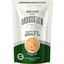 Wellfed Mousselen Adult 7+ with Chicken & Tuna 40gr