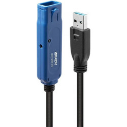 Lindy 43362 Καλώδιο USB-A Male 3.0 to USB-A Female 30m Black Blue
