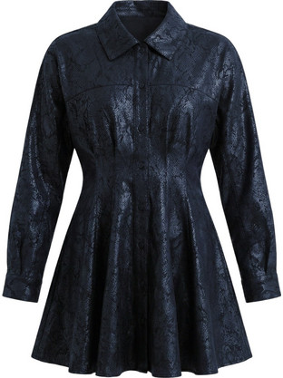 Funky Buddha Mini Καθημερινό Φόρεμα Σεμιζιέ Navy Μπλε FBL014-116-13