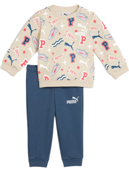 Puma Βρεφικό Σετ Φόρμας για Αγόρι Χειμωνιάτικο Μπεζ Μπλε 689731-87