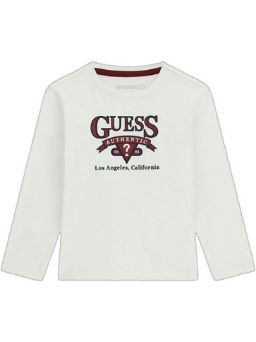 Guess Παιδικό T-Shirt Μακρυμάνικο Μπεζ Μπορντό N6YI12K3800-G011