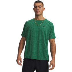 Under Armour Tech Textured Ανδρικό Αθλητικό T-Shirt Πράσινο 1382796-312