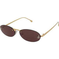 Fendi FE4075US 30Y Γυναικεία Γυαλιά Ηλίου Οβάλ Μεταλλικά Χρυσά με Καφέ Φακό