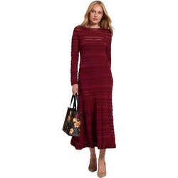 Ted Baker Kaseya Midi Βραδινό Φόρεμα Μεταξωτό Μπορντό 286141