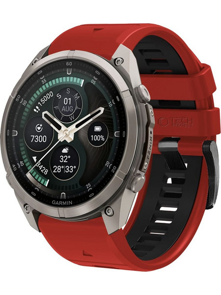 Tech-Protect Iconband Pro Λουράκι Σιλικόνης Red / Black (Garmin Fenix 47mm)