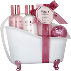 Folia Tube Fresh Bouquet Shower Gel 100ml + Body Lotion 100ml + Body Scrub 60ml + Bath Fizzer 50ml