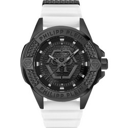Philipp Plein Majesty Ανδρικό Ρολόι με Λευκό Καουτσούκ Λουράκι PWBHA0426