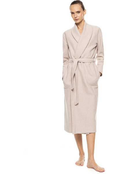 Pink Label Γυναικεία Ρόμπα Χειμωνιάτικη Fleece Μπεζ W2018