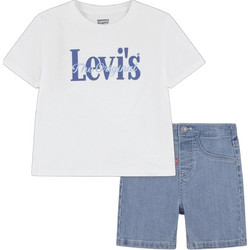 Levi's Βρεφικό Σετ για Αγόρι Καλοκαιρινό Λευκό Μπλε 6EP622-W1T
