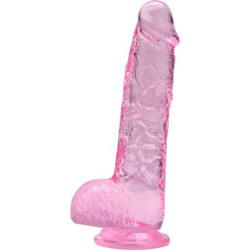 Loving Joy Silicone Ρεαλιστικό Dildo με Βεντούζα & Όρχεις 16.5cm Ροζ