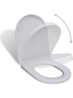 vidaXL Καπάκι Λεκάνης D-Shape Πλαστικό Soft Close Λευκό 141763